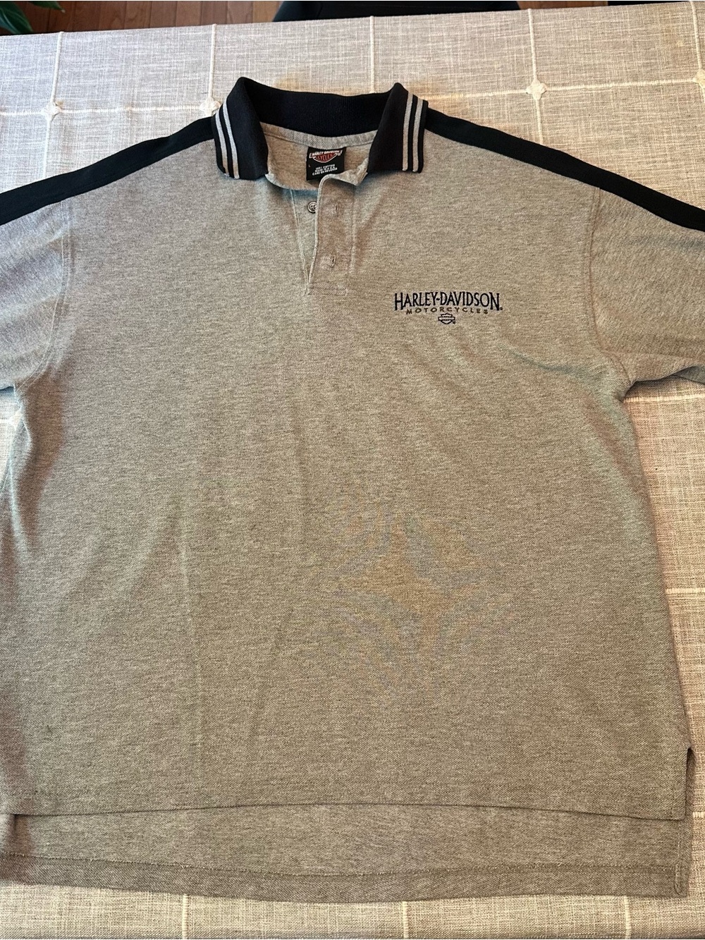 Harley-Davidson Gray Polo with Black Accents, Large